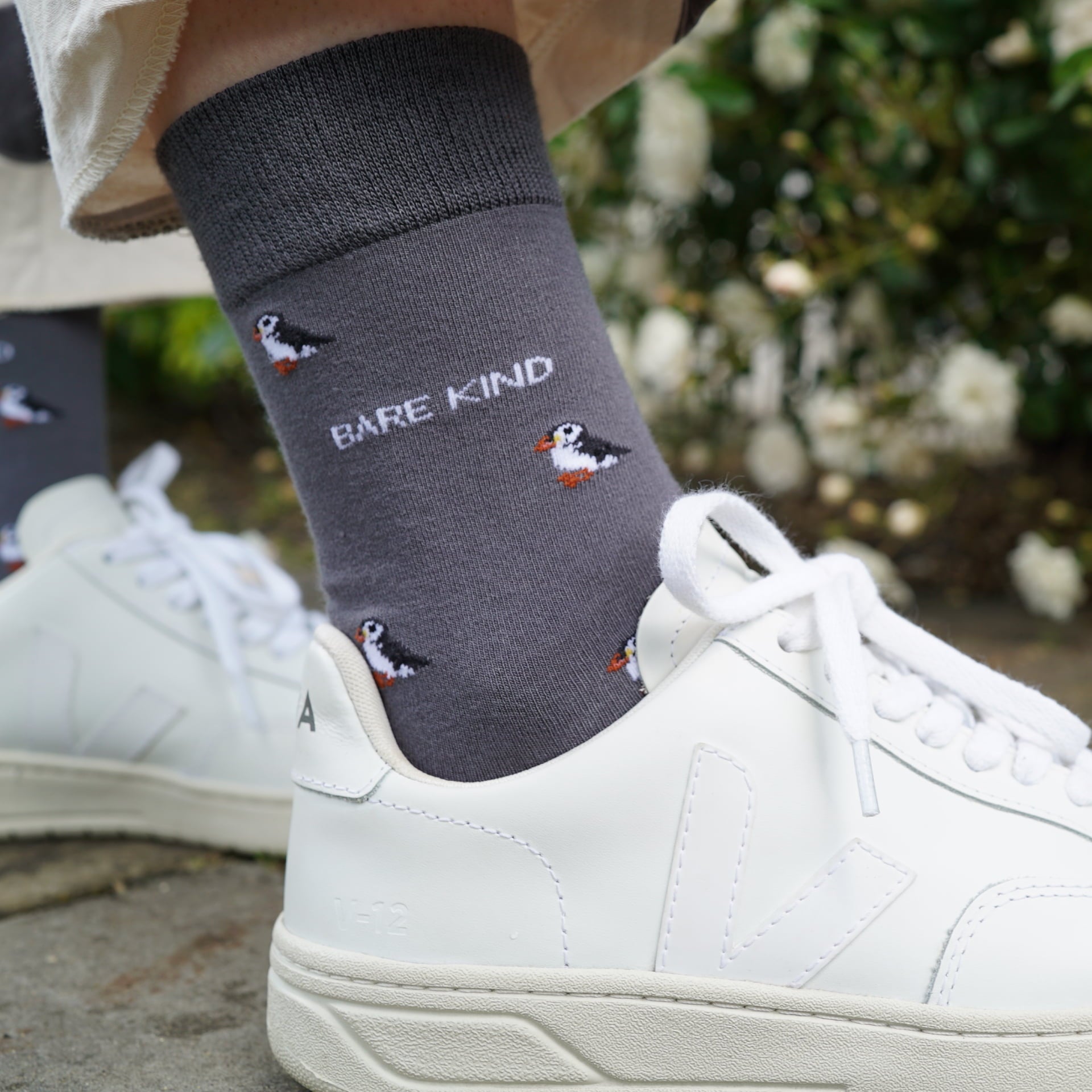 Save the Puffin Small Motif Bamboo Socks