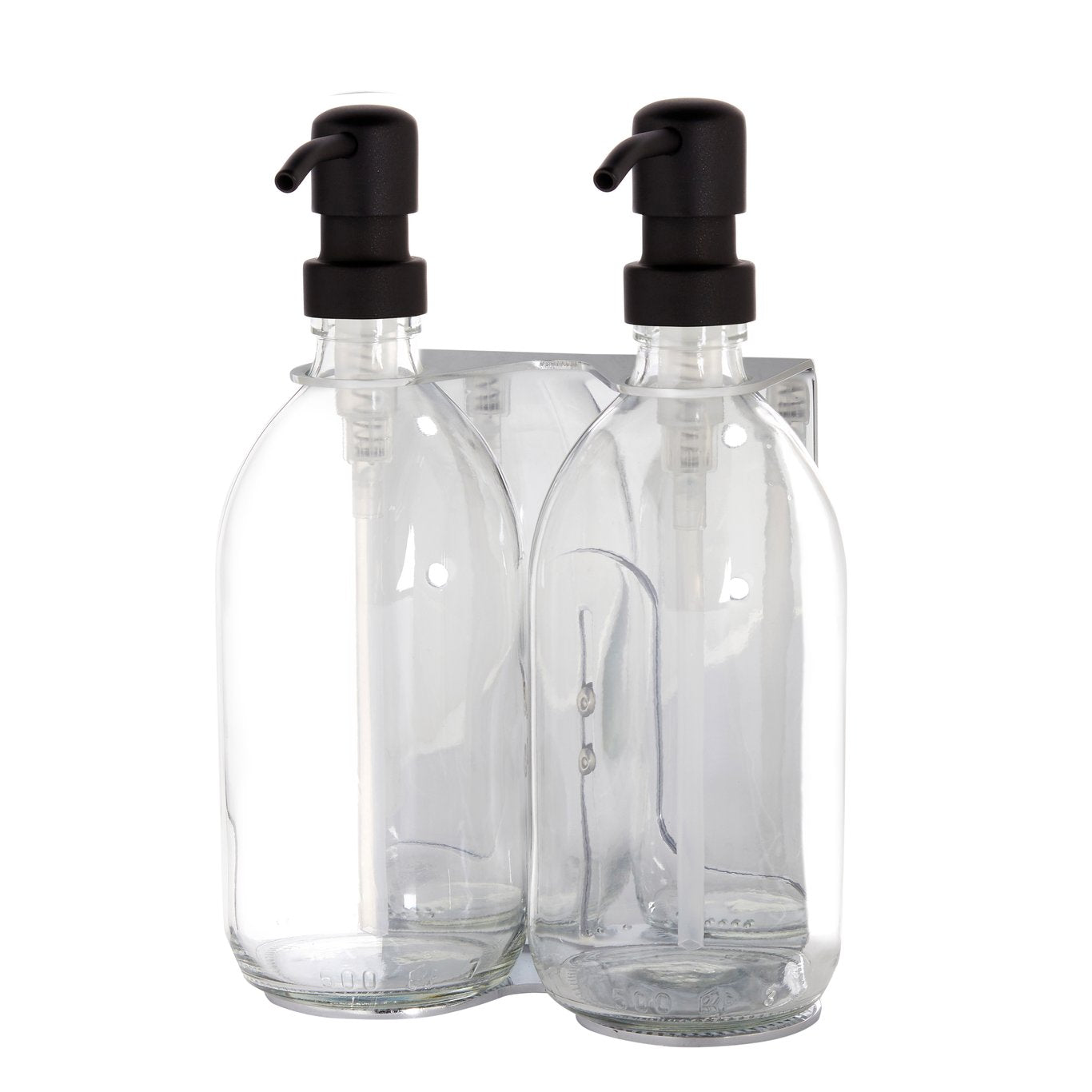 Chrome Double Wall Mounted Soap Dispenser
