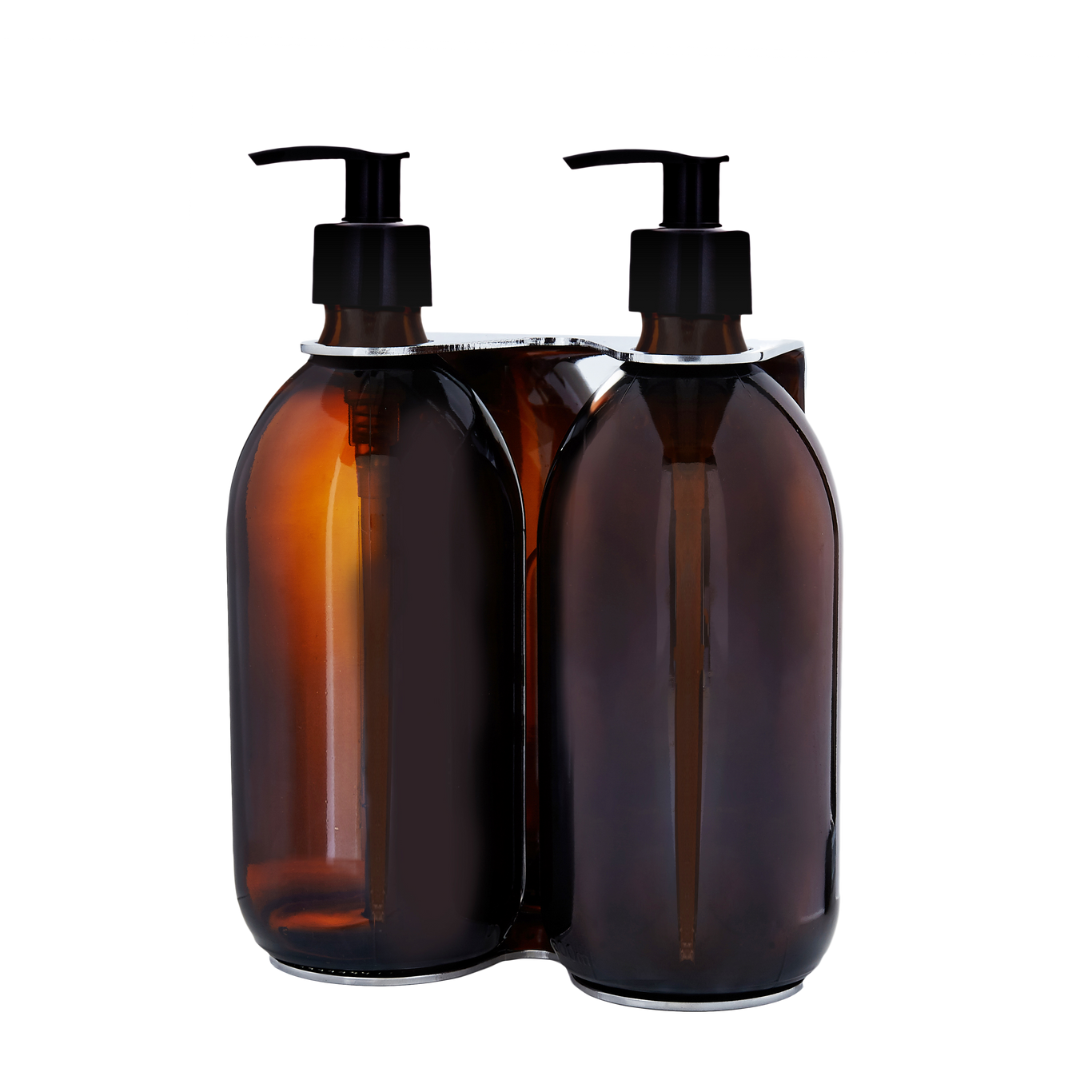 Chrome Double Wall Mounted Soap Dispenser