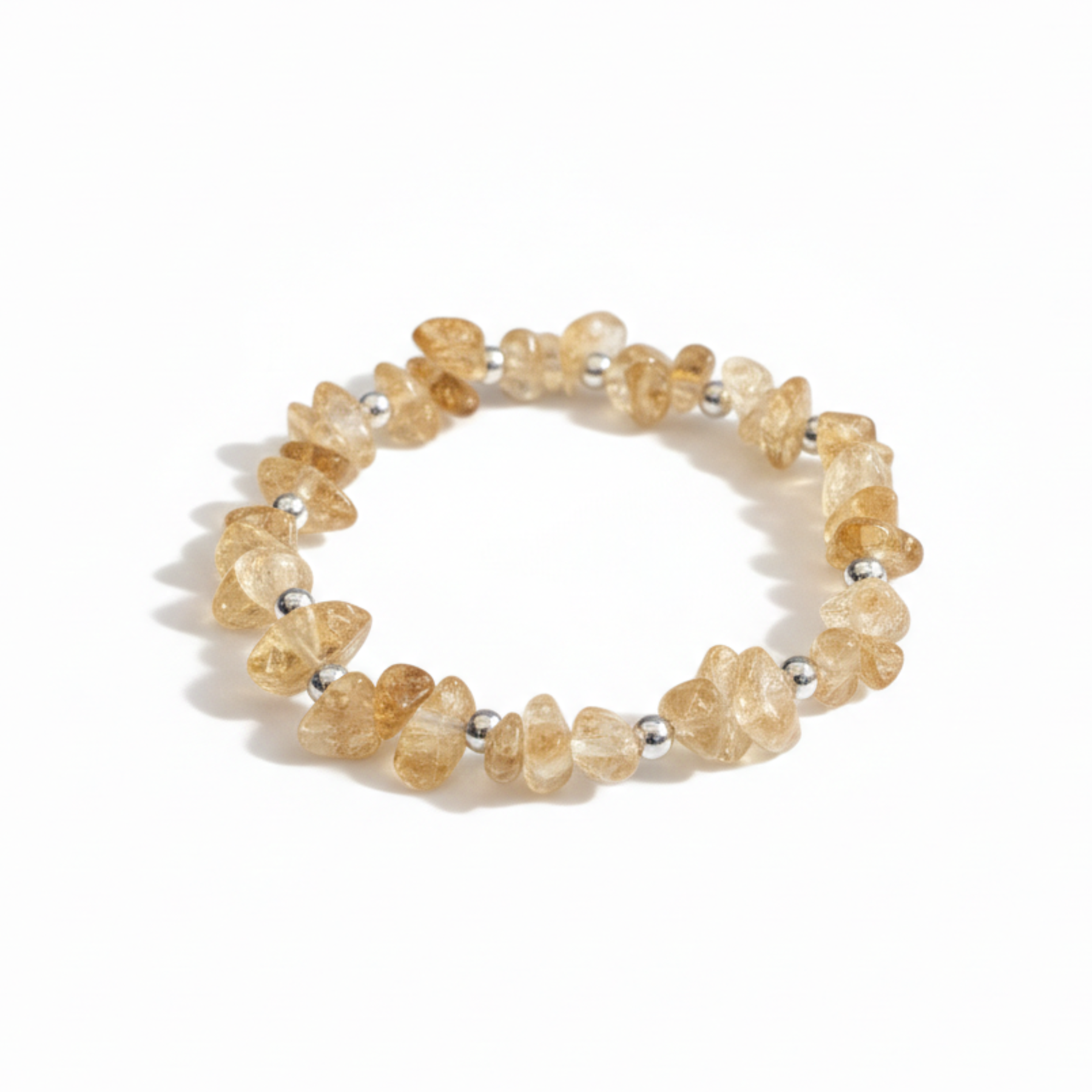 Citrine Crystal Bracelet in Sterling Silver and Gold