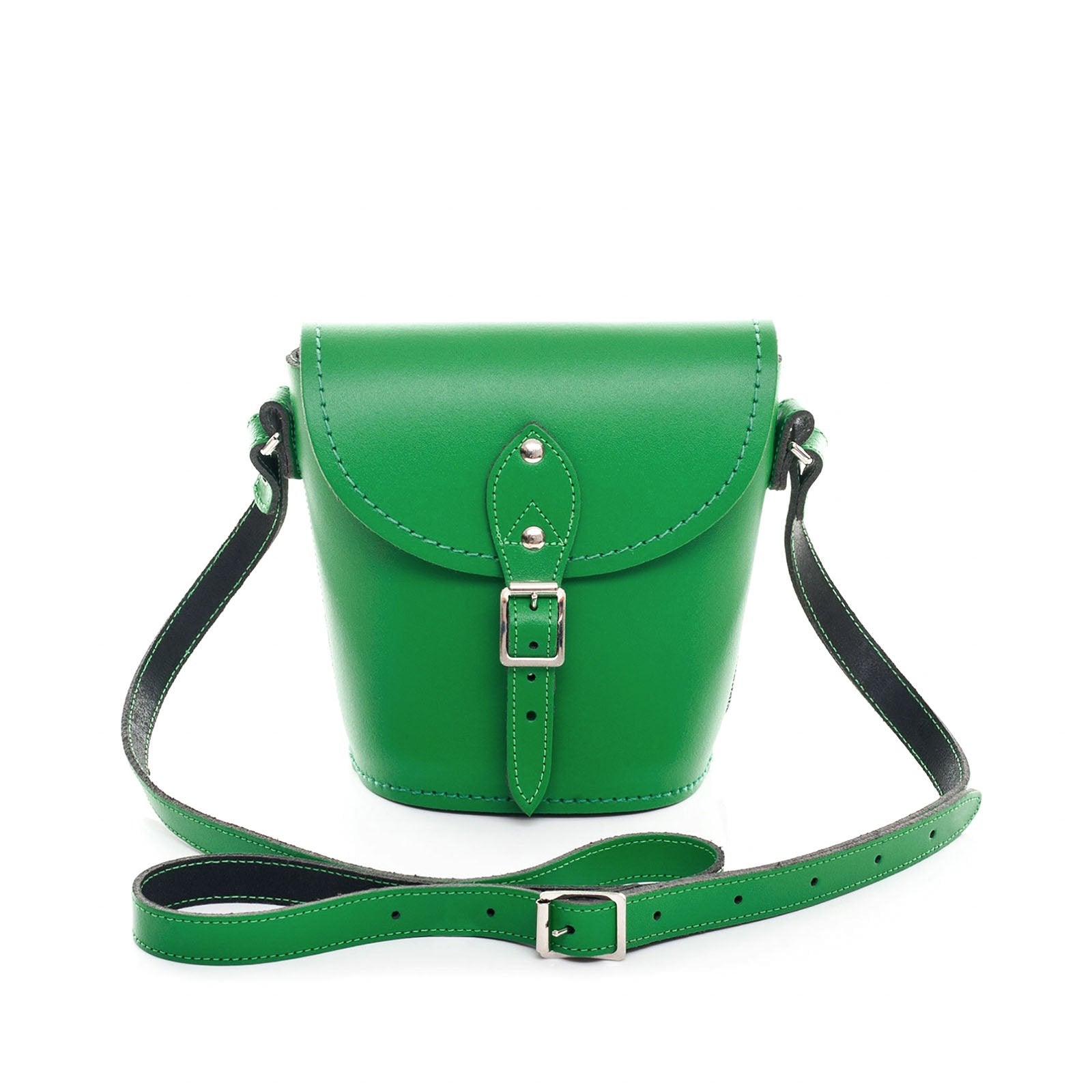 Handmade Leather Barrel Bag - Green