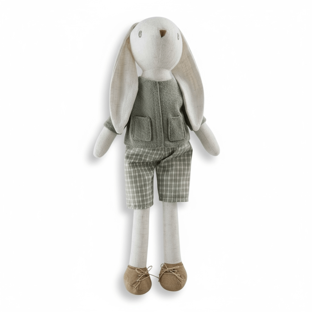 Classic Cotton Bunny Toy in Sage Green