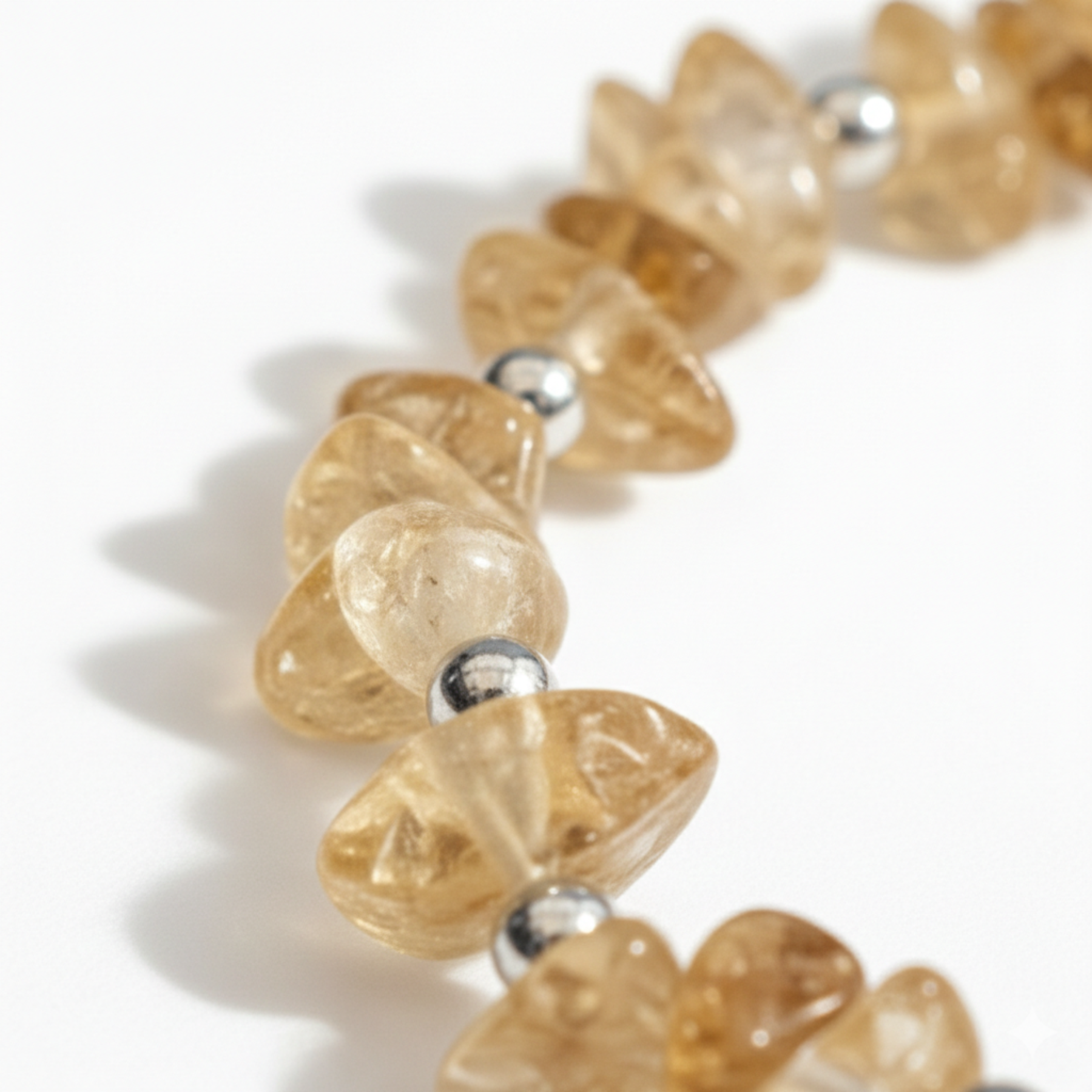 Citrine Crystal Bracelet in Sterling Silver and Gold