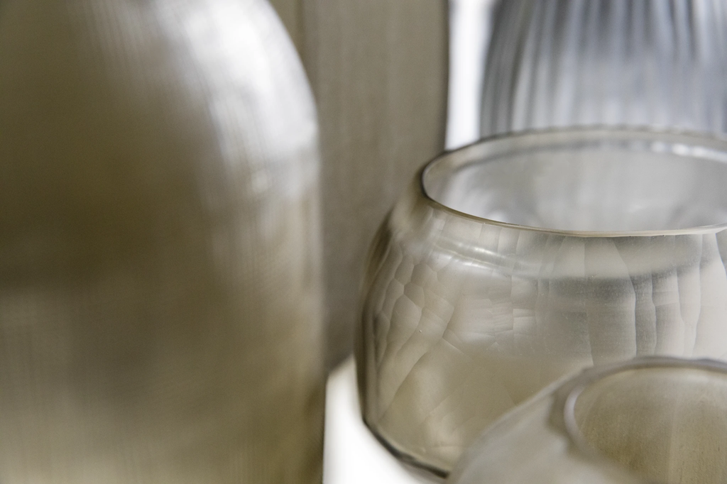 SULPHUR CANDLEHOLDER - H9 D11 cm - SMOKE