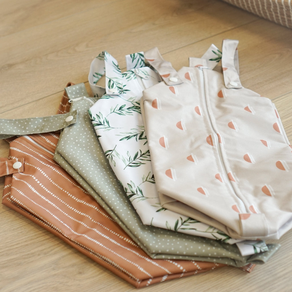 Cloth Nappy Pod in Dune Tan with White