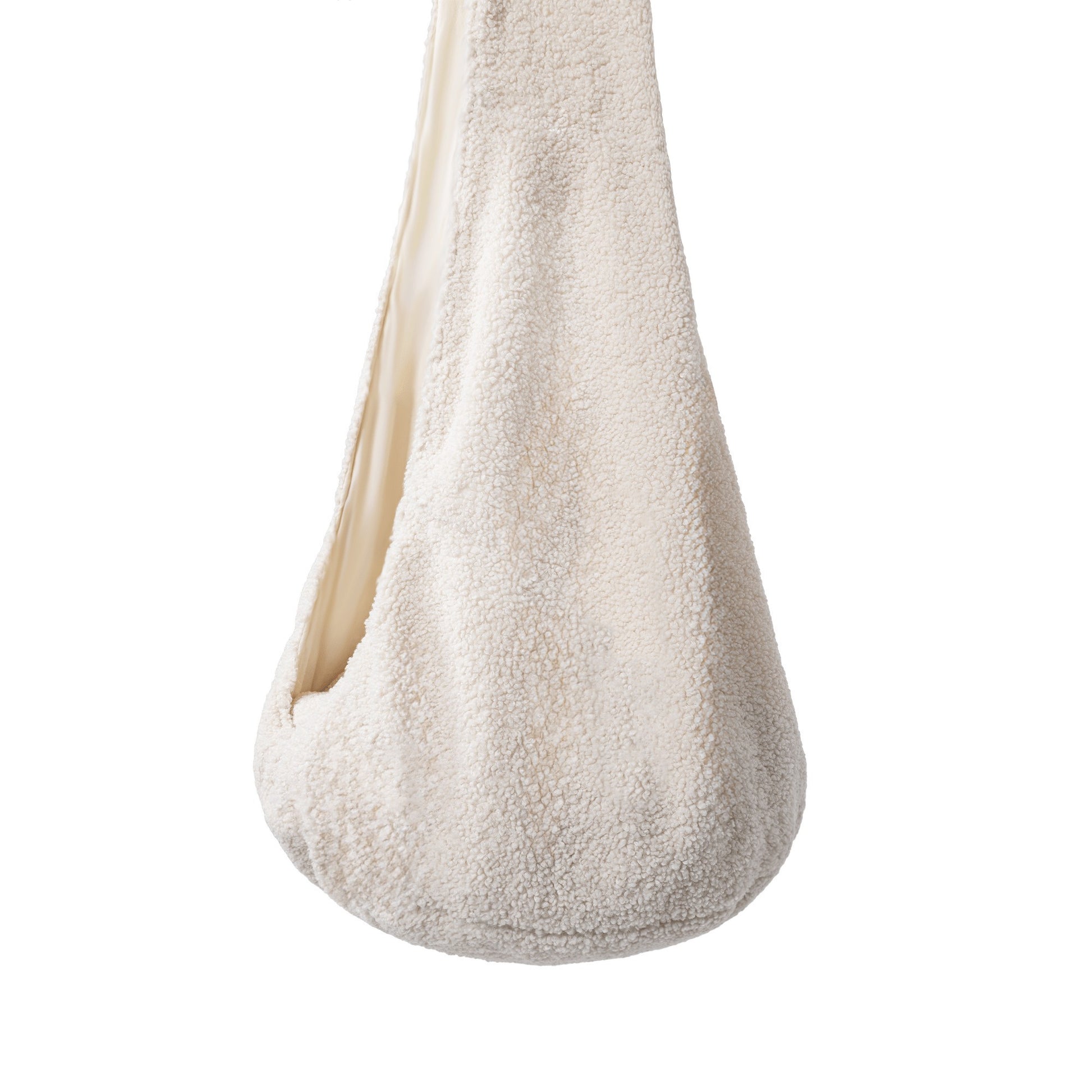 elegant meowbaby cocoon swing for kids in a refined, minimalist nursery setting