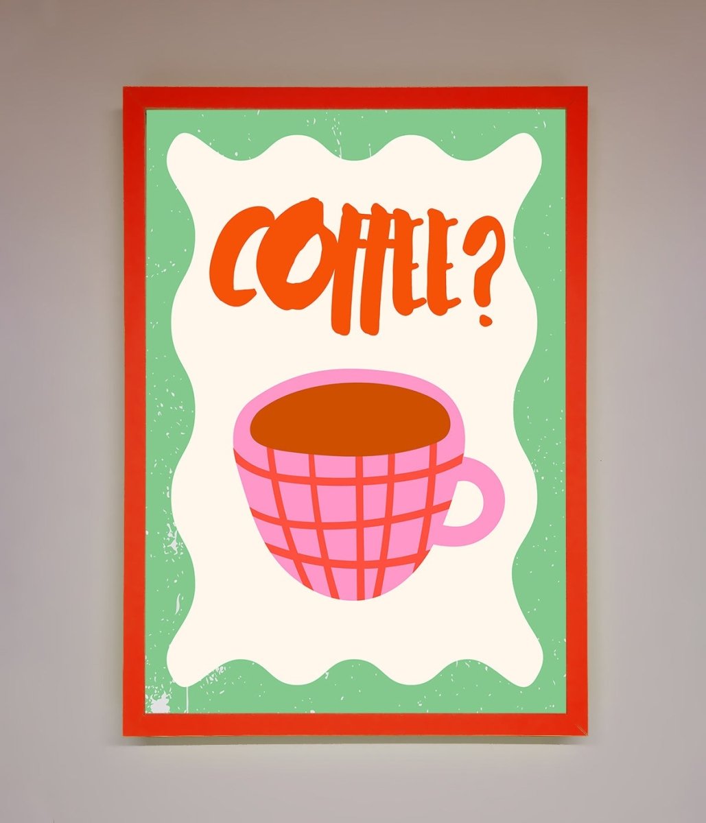 Coffee Pink Mug Framed Wall Art