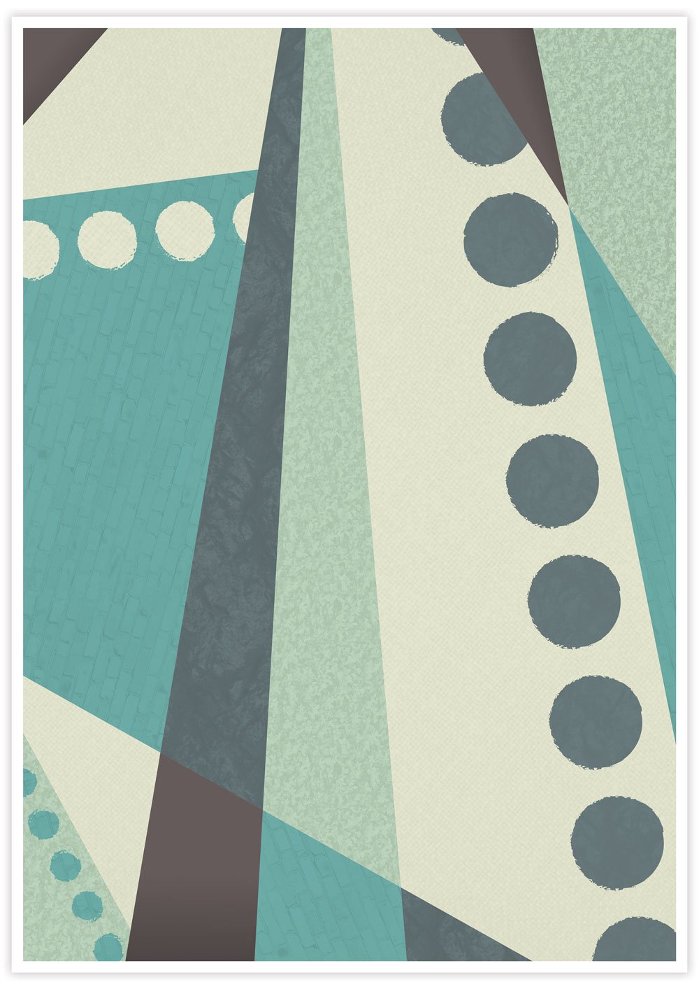 Cold Green Geometric Abstract Style Print