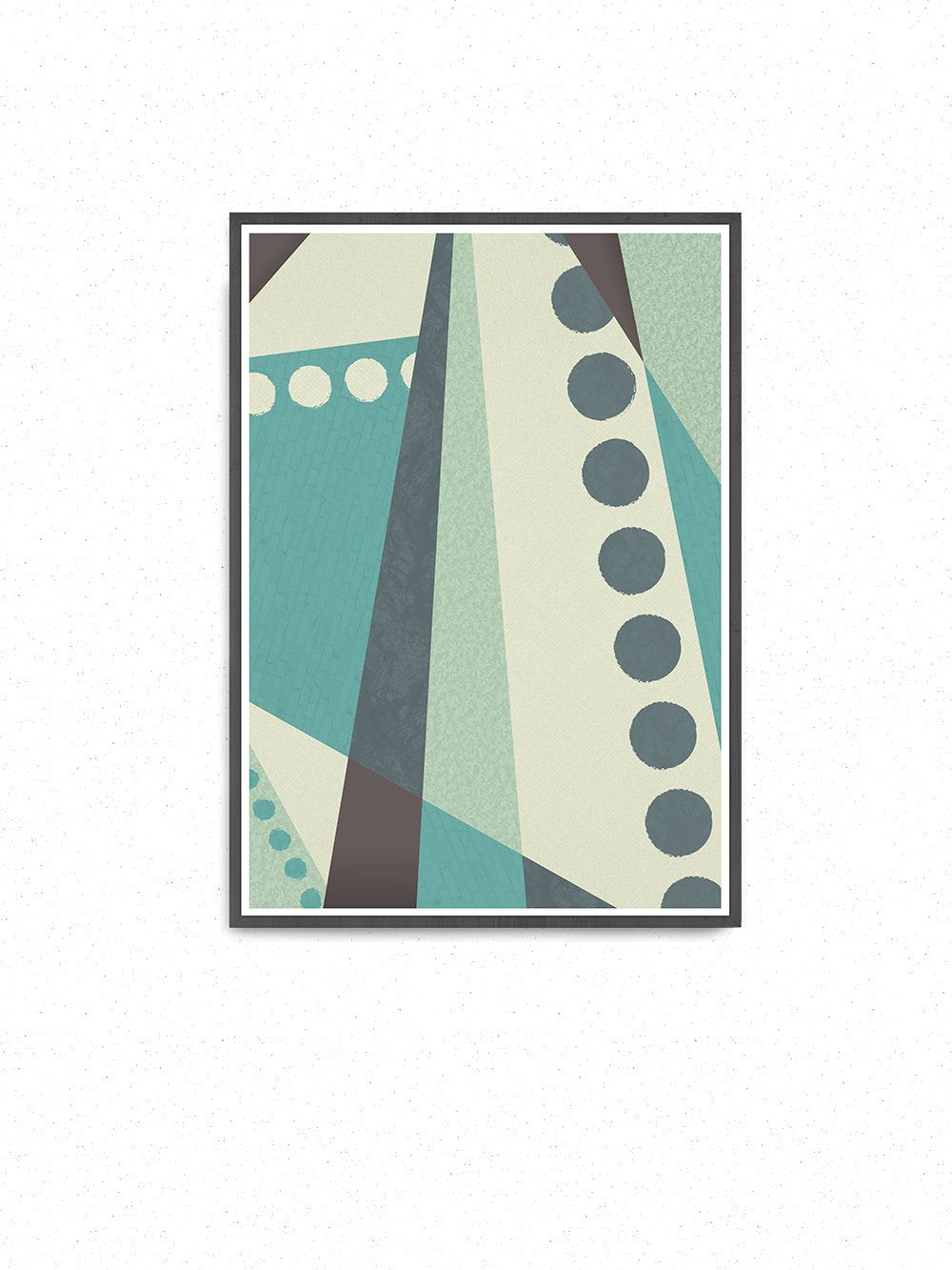 Cold Green Geometric Abstract Style Print