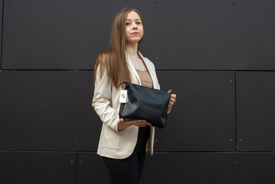 Zelma Kraft Handcrafted Leather Cosmetic Bag – Elegant & Practical by Zelma Kraft at brixbailey.com