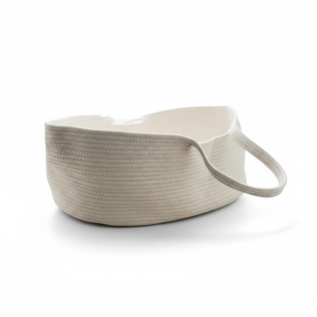 Natural Cotton Rope Storage Basket in Beige