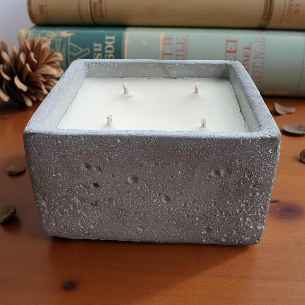 Concrete Square 4-Wick Candle