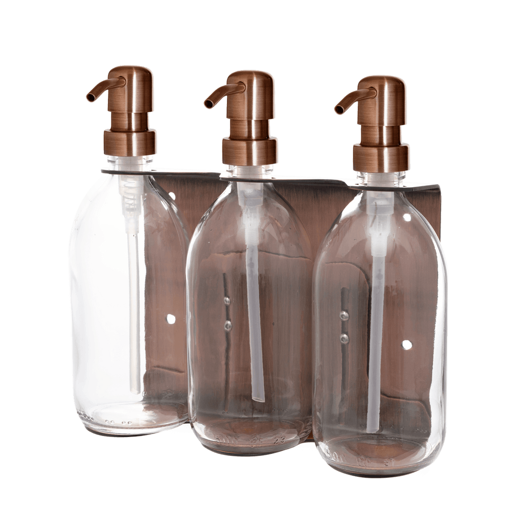 Copper Triple Wall Mounted Soap Dispenser