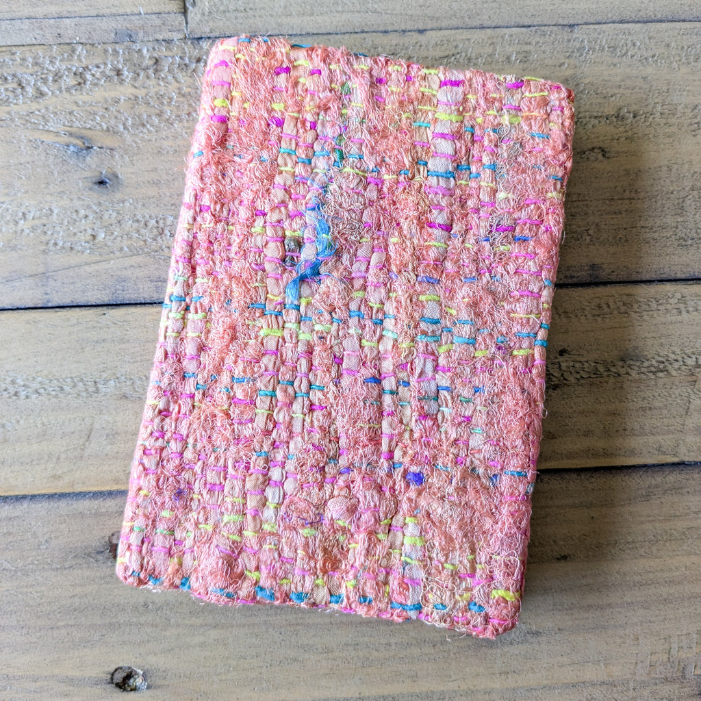 Handwoven Textured Hardcover Notebook – 5x7in Eco-Friendly Journal Fair Trade