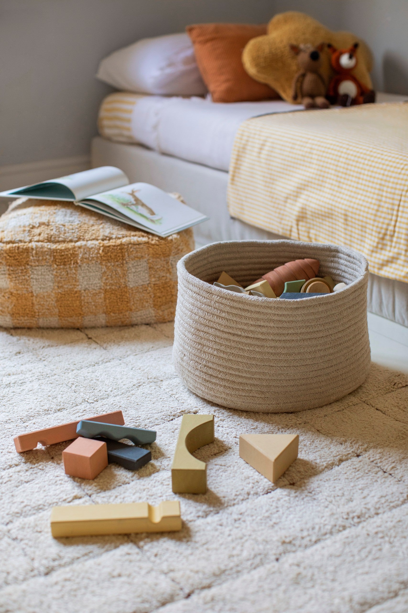 Inspired by Traditional Vintage Tiles - Natural & Toffee Colored Mosaic Rug - Durable, Lightweight, & Eco-Friendly by Lorena Canals at www.brixbailey.com
