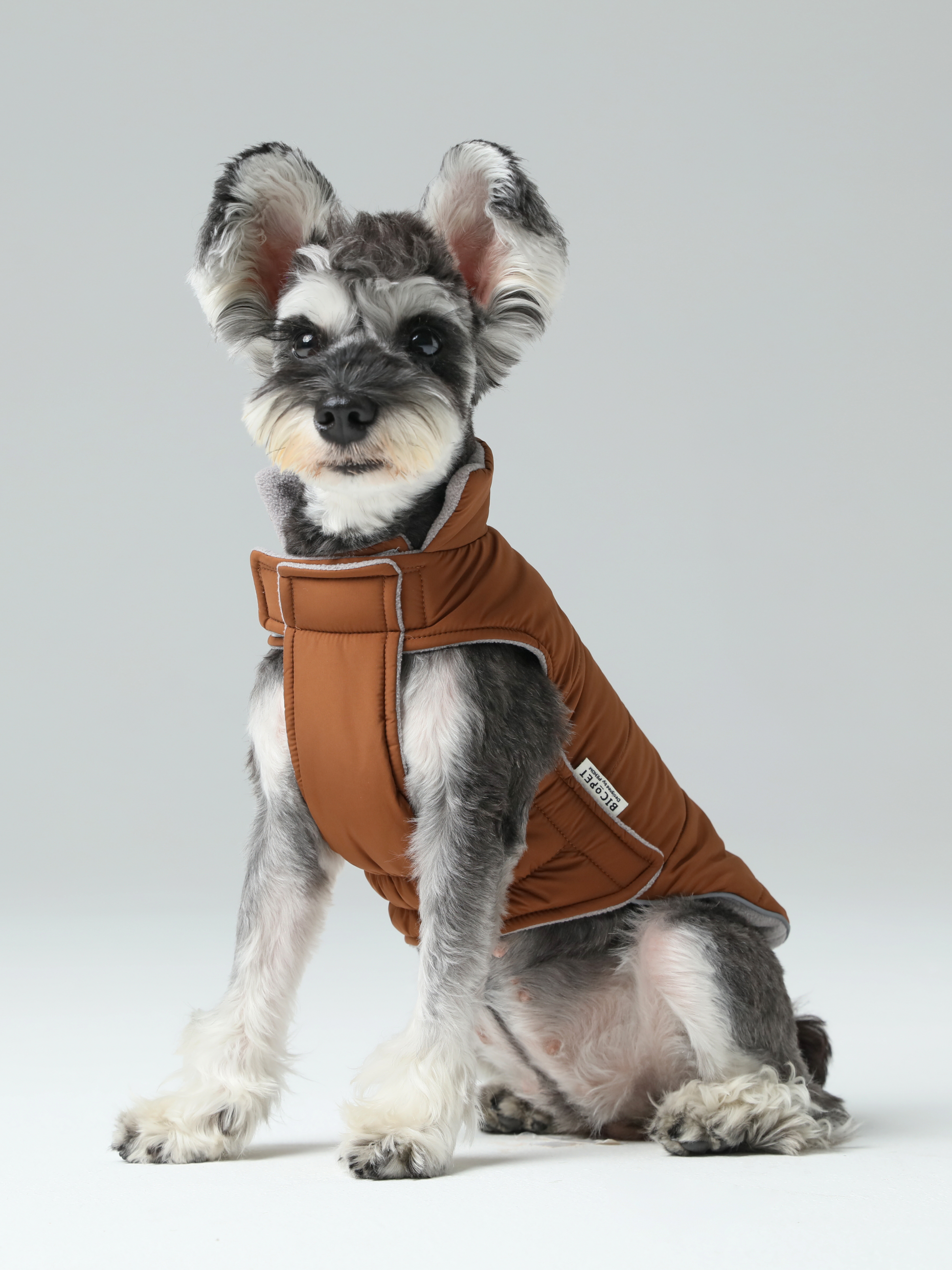 Reversible Dog Vest Jacket in Orange and Grey