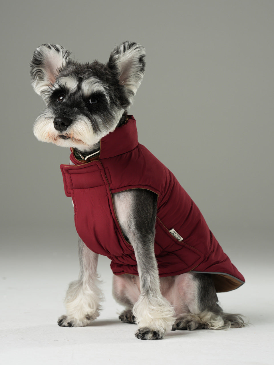 Reversible Dog Vest Jacket Red Brown