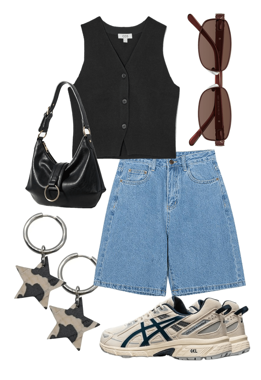 Cow print star cork charms