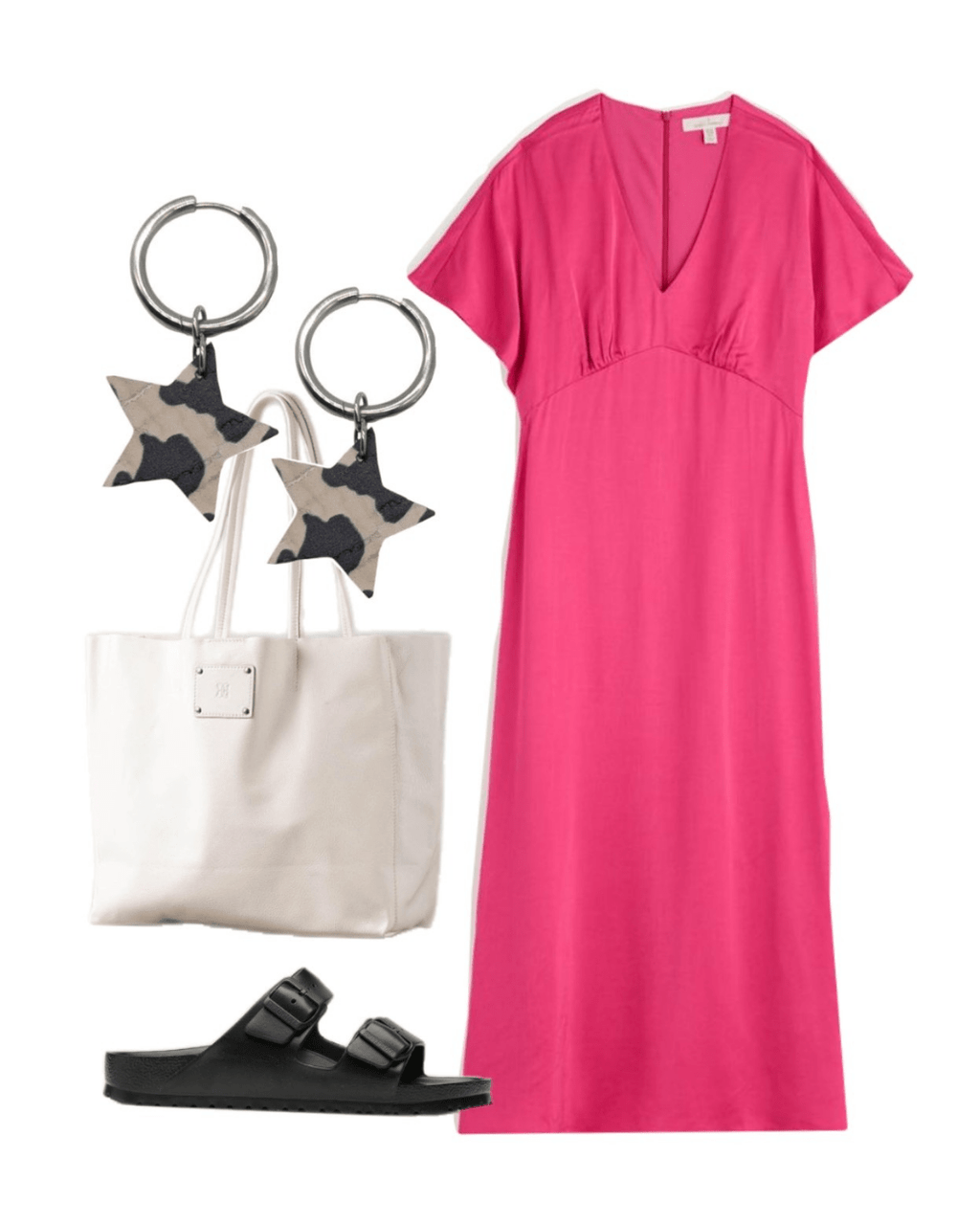 Cow print star cork charms