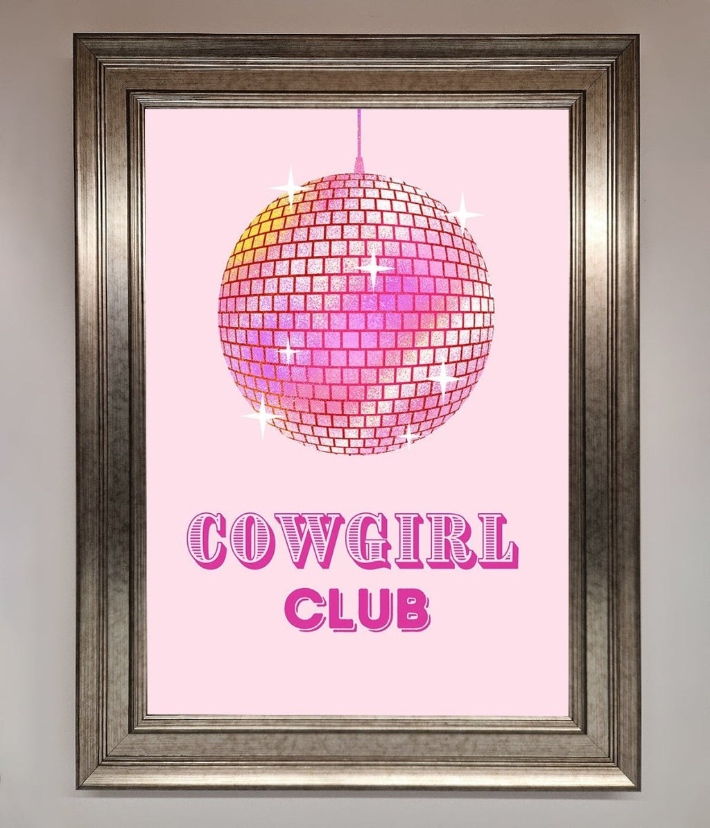 Cowgirl Club Disco Ball Framed Print