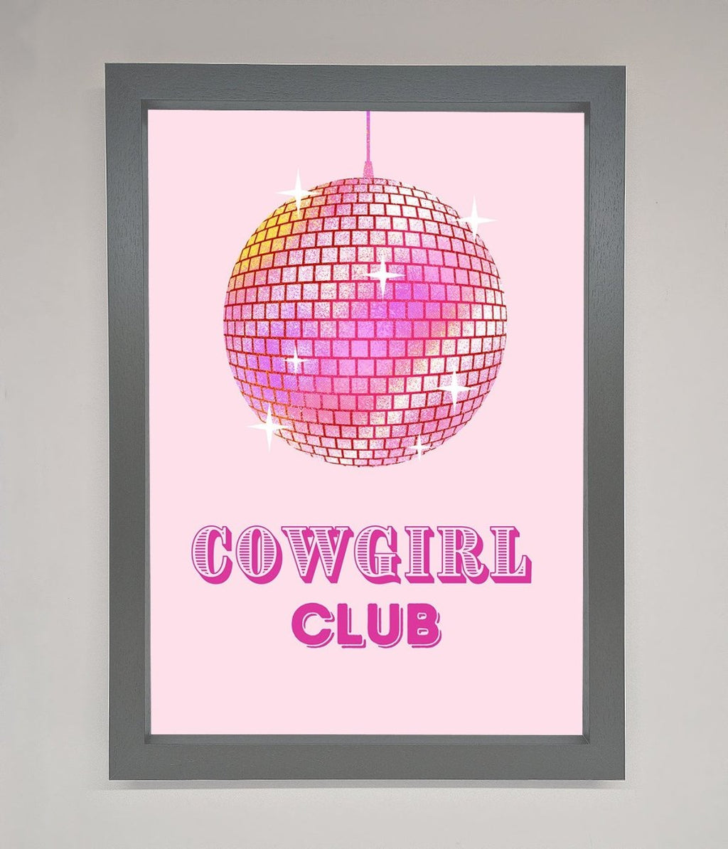 Cowgirl Club Disco Ball Framed Print