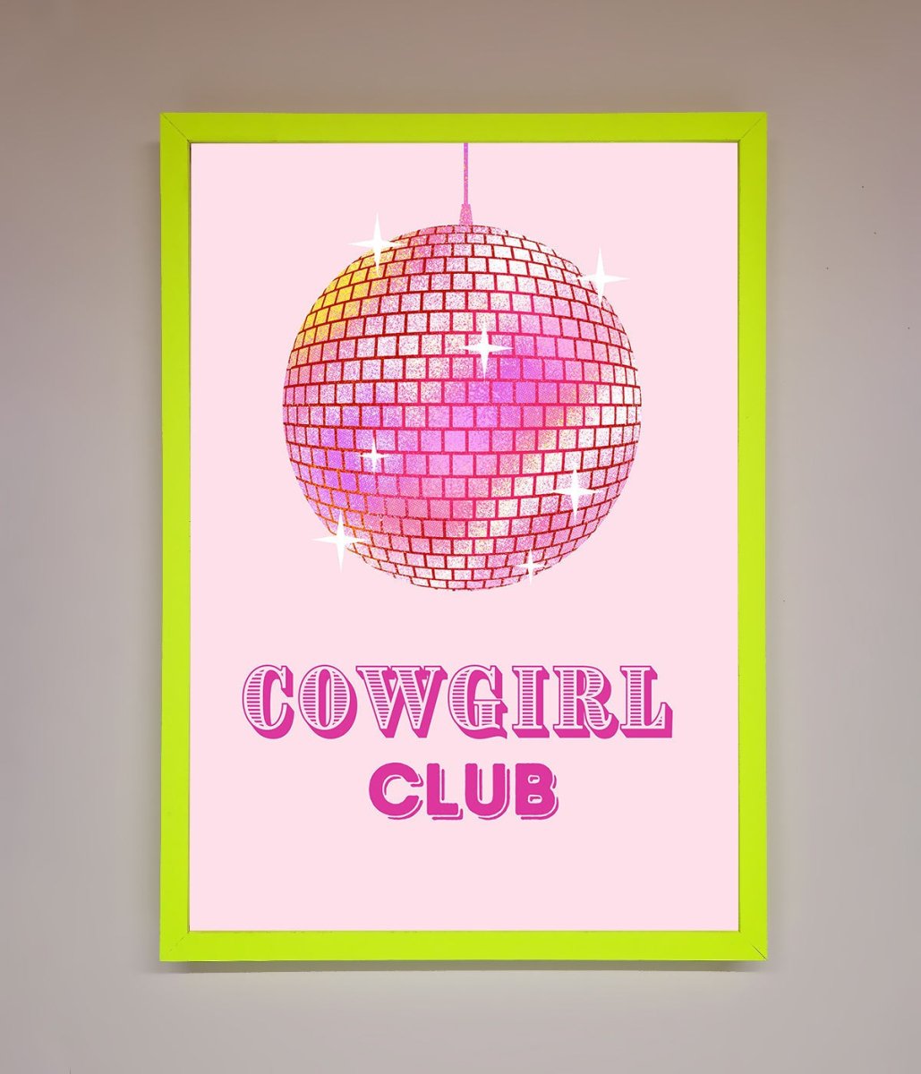 Cowgirl Club Disco Ball Framed Print