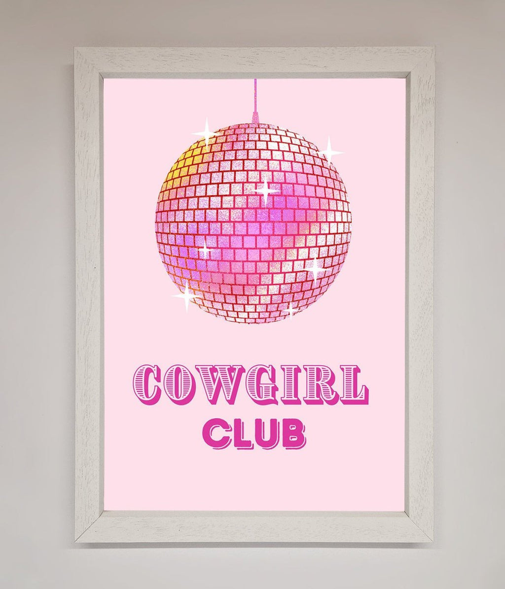 Cowgirl Club Disco Ball Framed Print