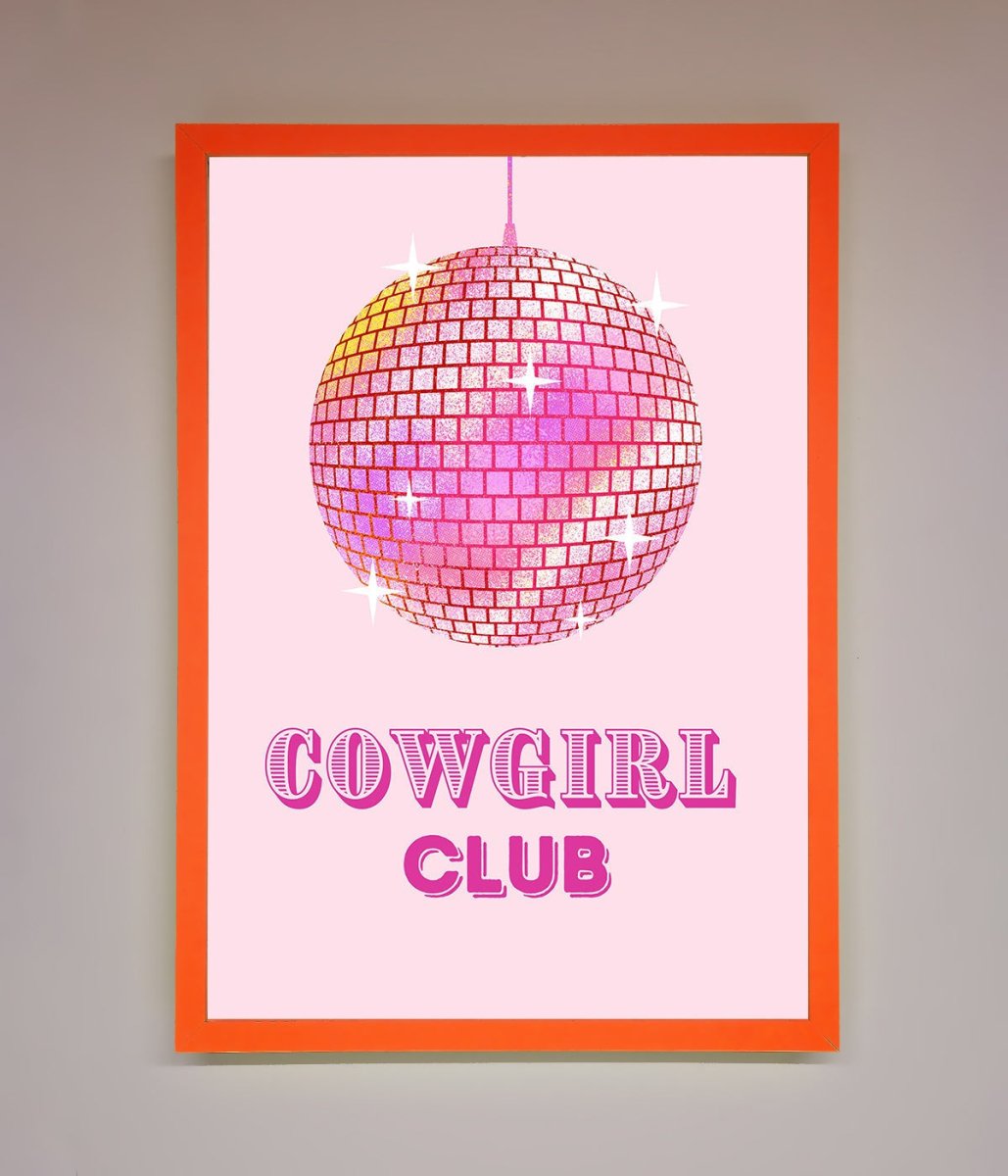 Cowgirl Club Disco Ball Framed Print