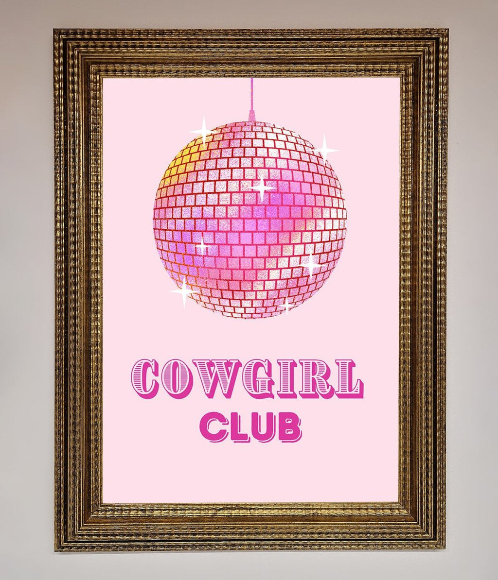 Cowgirl Club Disco Ball Framed Print