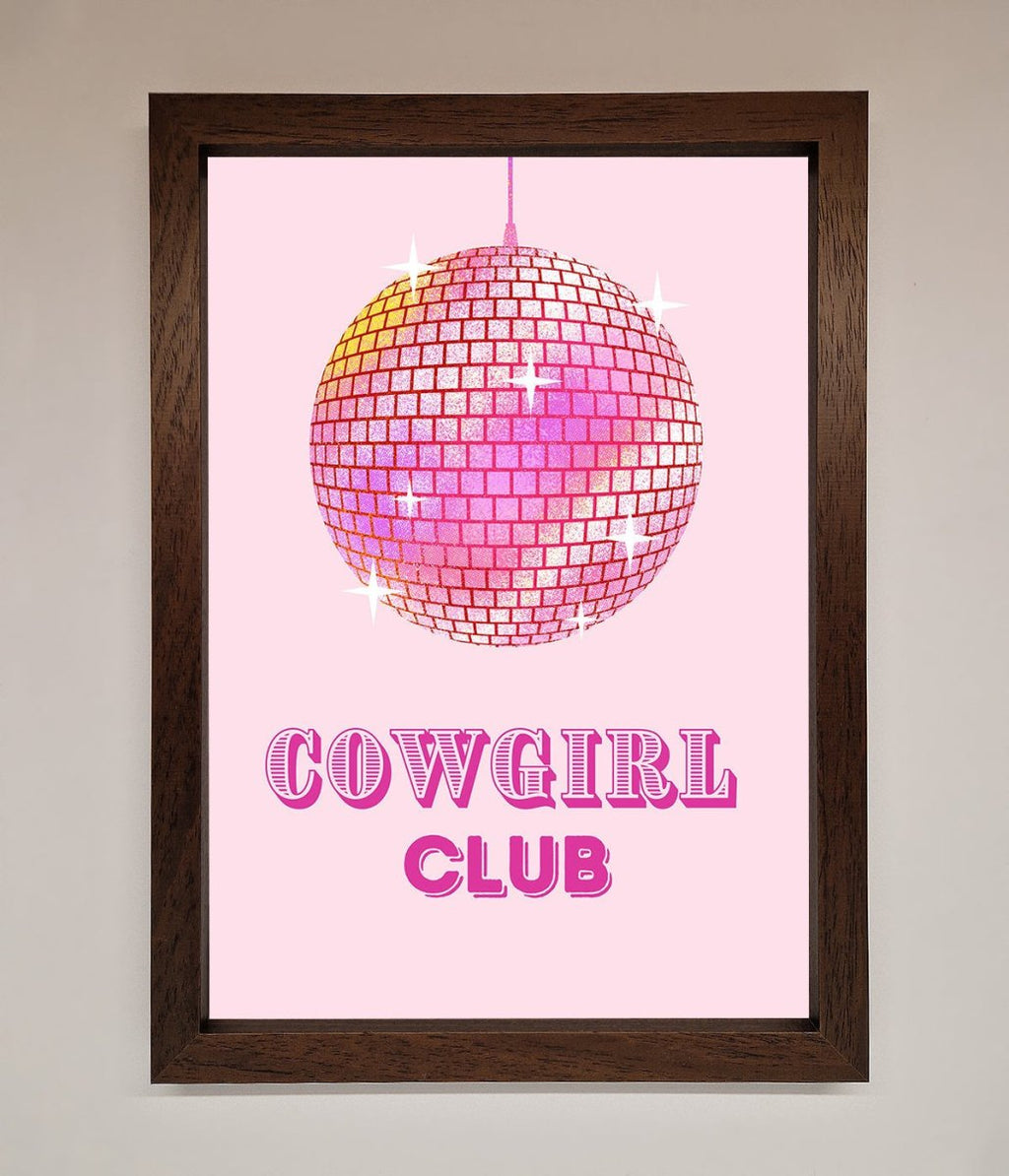 Cowgirl Club Disco Ball Framed Print