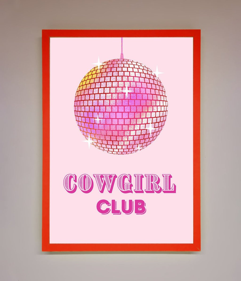 Cowgirl Club Disco Ball Framed Print