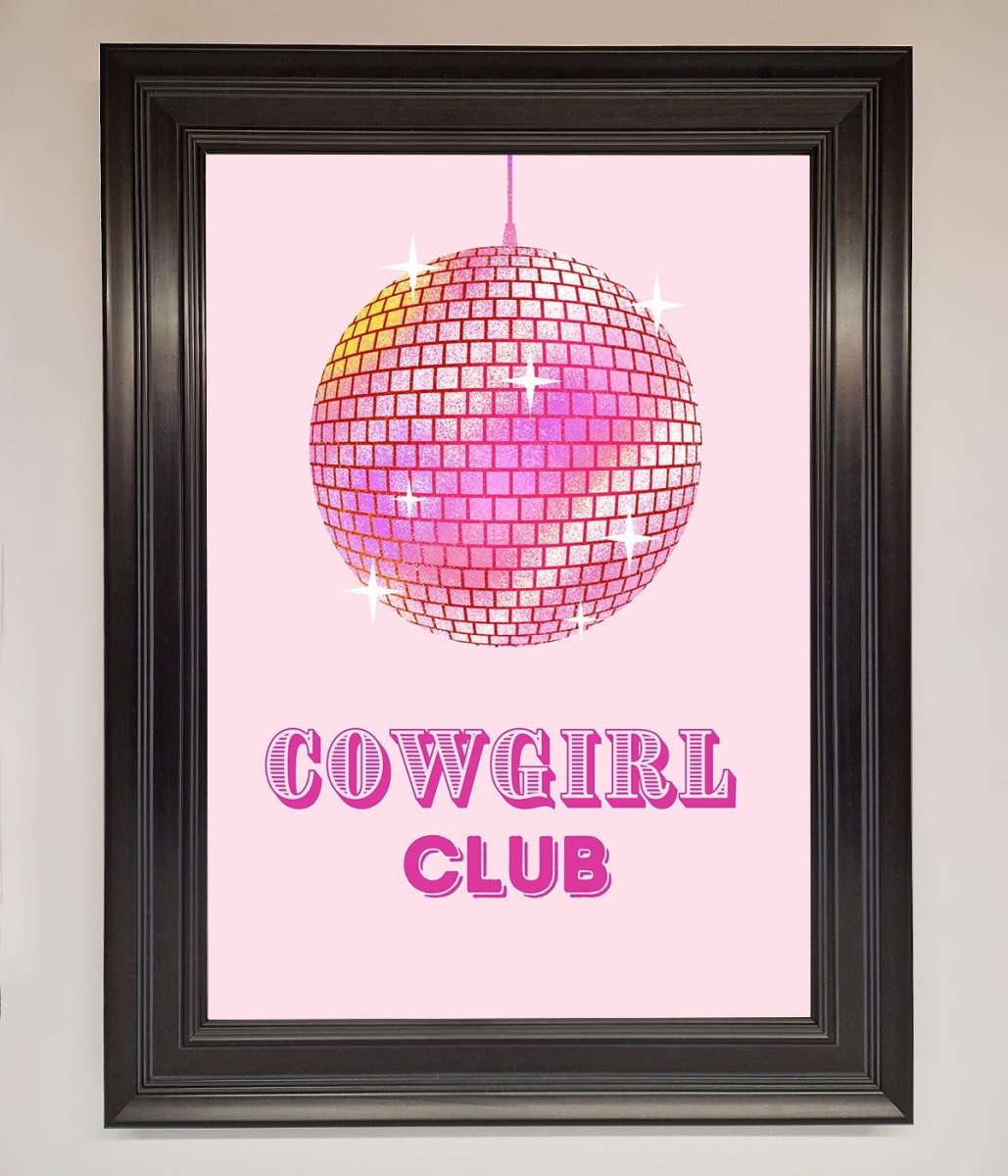 Cowgirl Club Disco Ball Framed Print
