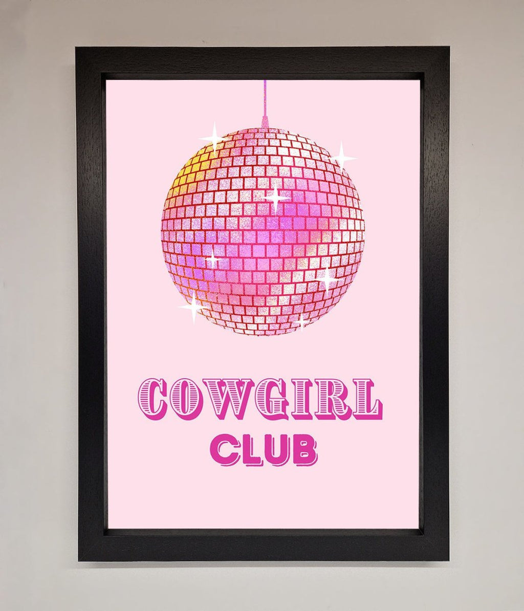 Cowgirl Club Disco Ball Framed Print