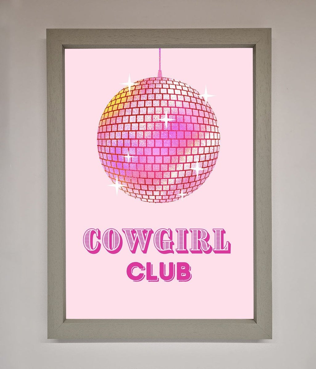 Cowgirl Club Disco Ball Framed Print