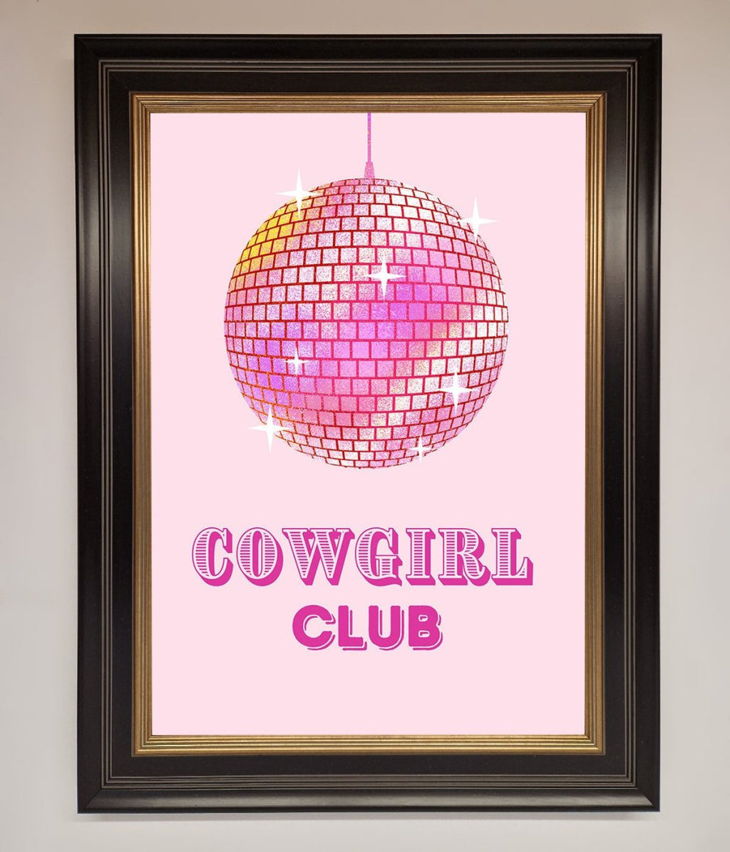 Cowgirl Club Disco Ball Framed Print