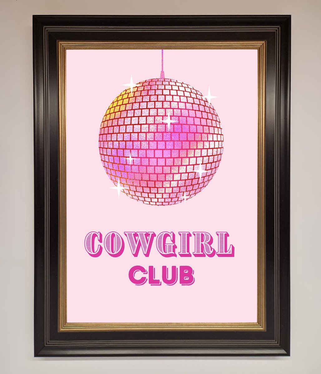 Cowgirl Club Disco Ball Framed Print