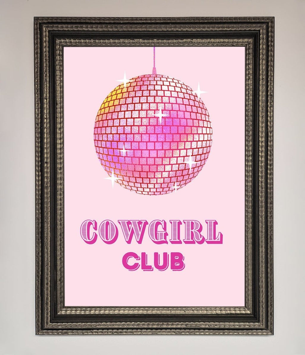 Cowgirl Club Disco Ball Framed Print