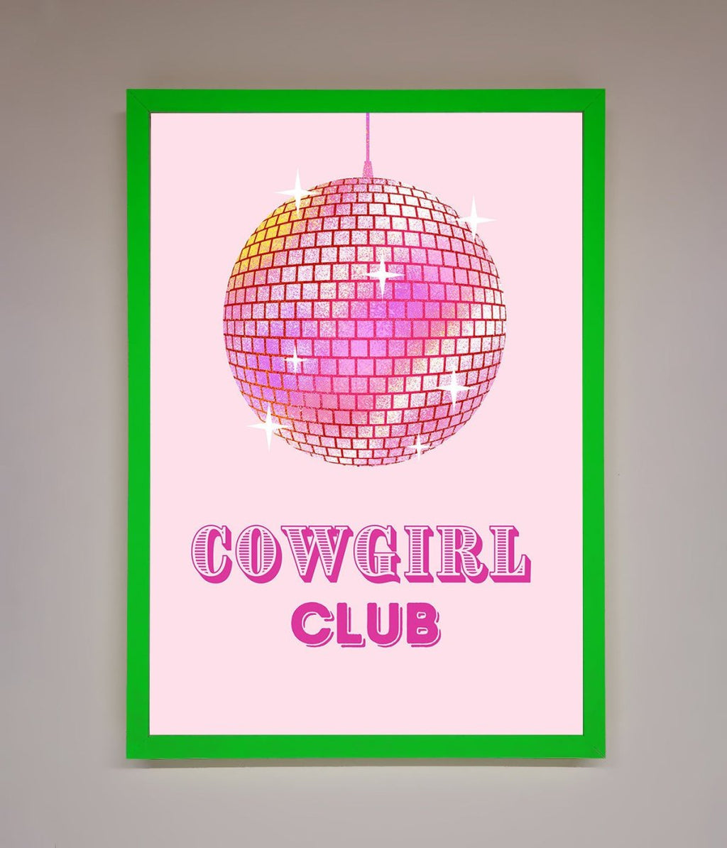 Cowgirl Club Disco Ball Framed Print