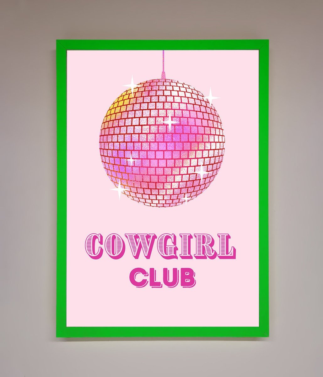 Cowgirl Club Disco Ball Framed Print