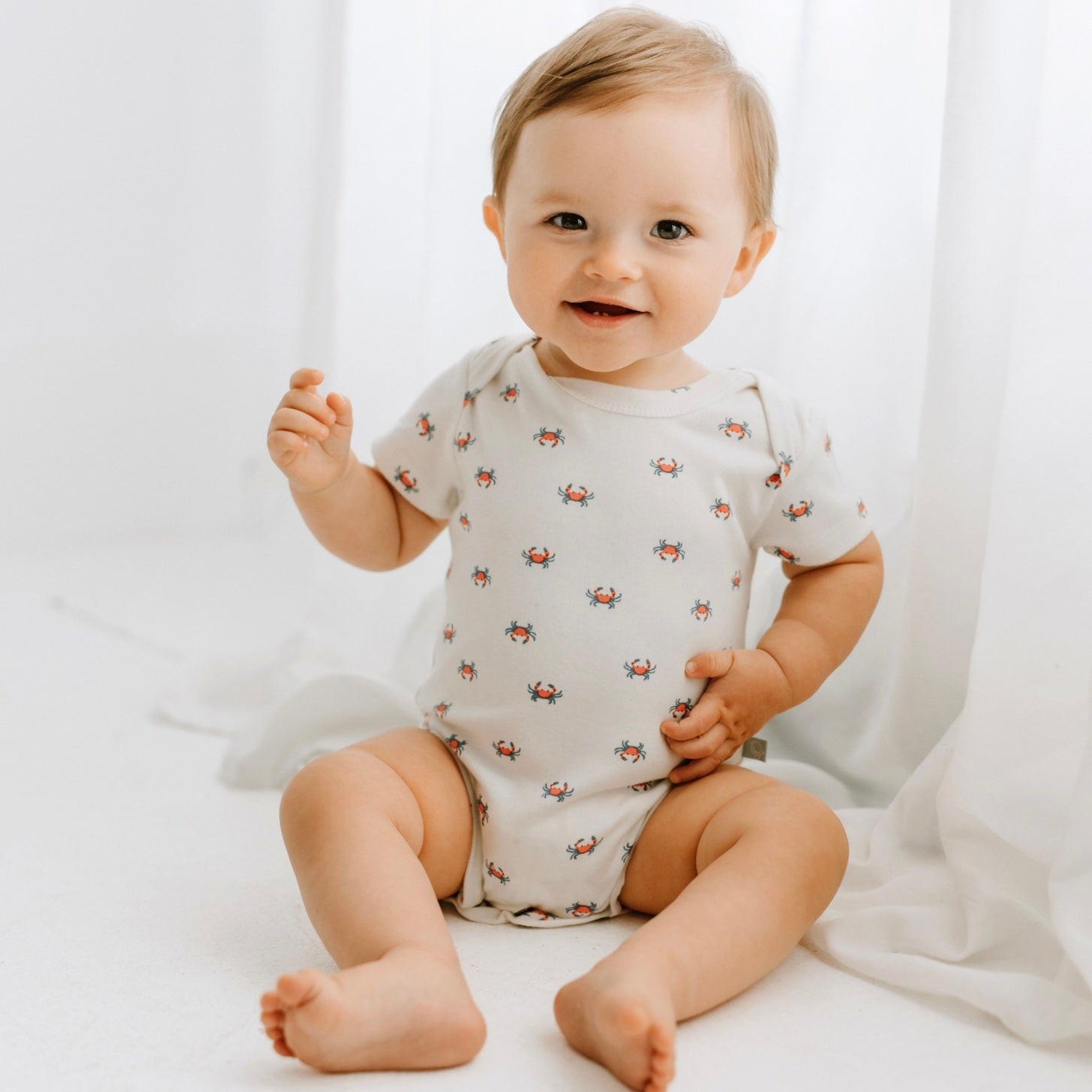 Crab Lap Bodysuit for Babies