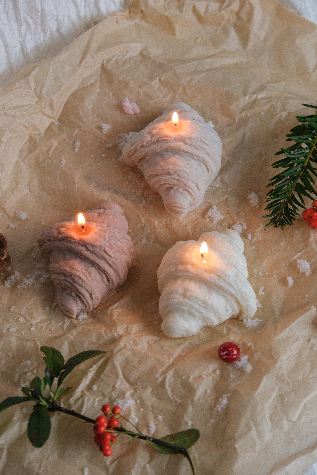 Croissant Shaped Candle