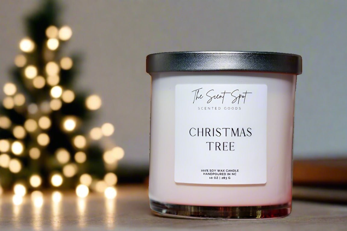 Christmas Tree Soy Candle with Cedar and Evergreen