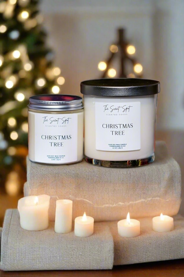 Christmas Tree Soy Candle with Cedar and Evergreen