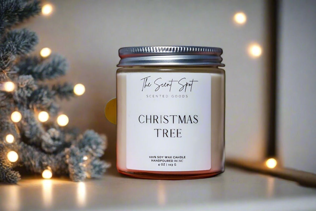 Christmas Tree Soy Candle with Cedar and Evergreen
