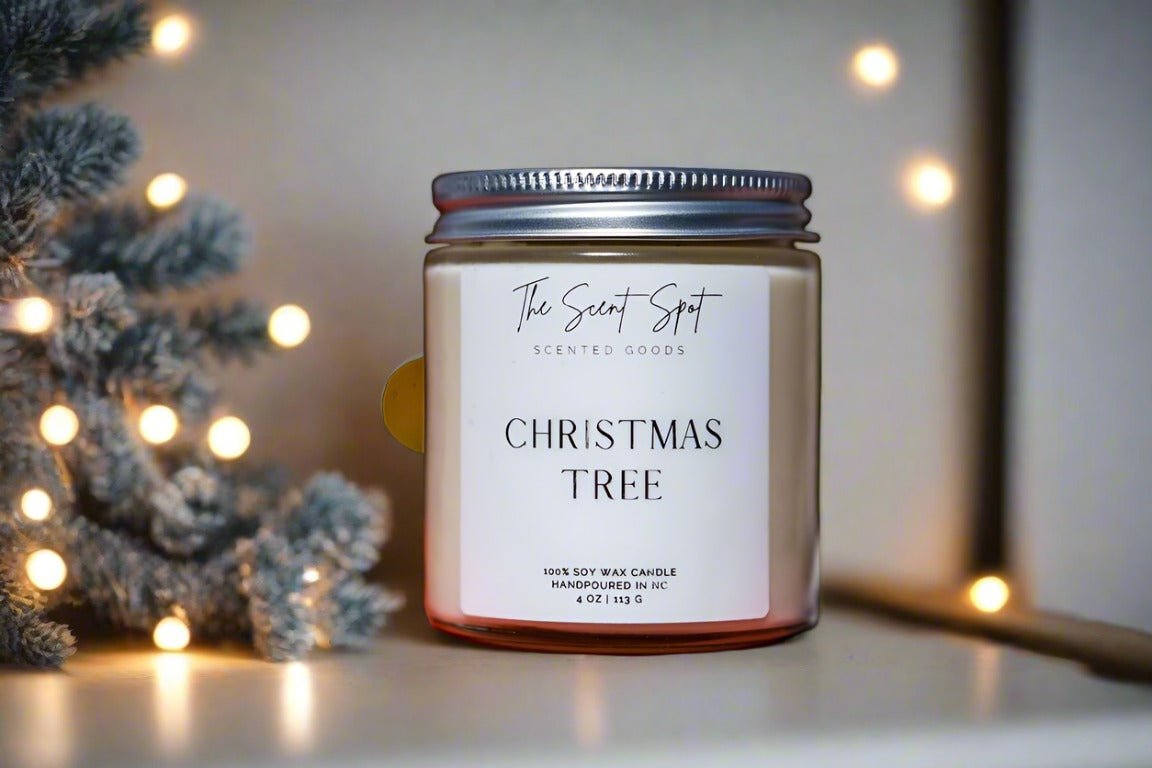 Christmas Tree Soy Candle with Cedar and Evergreen