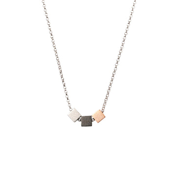 Elegant Satin Cube Choker – Rhodium & Rose Gold Plated by MyaMoon at www.brixbailey.com