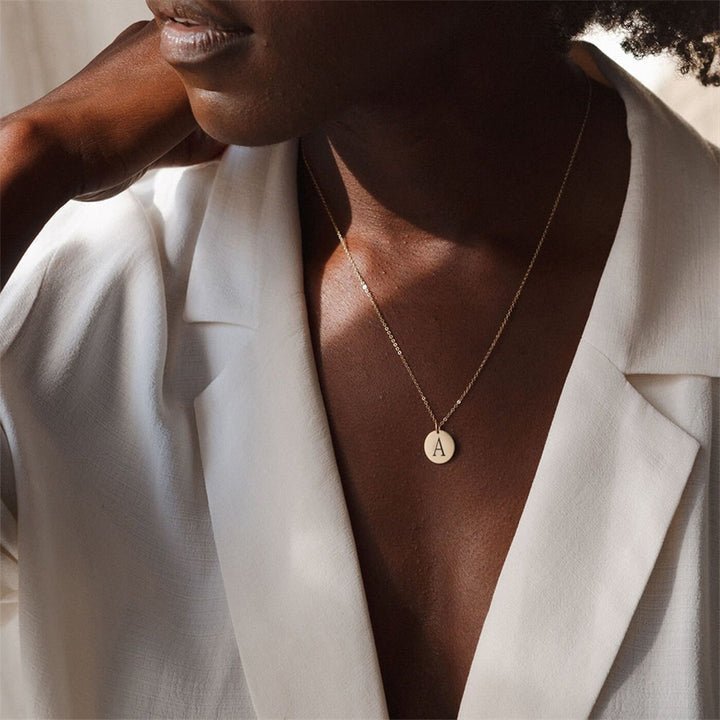 Custom engraved disc necklace