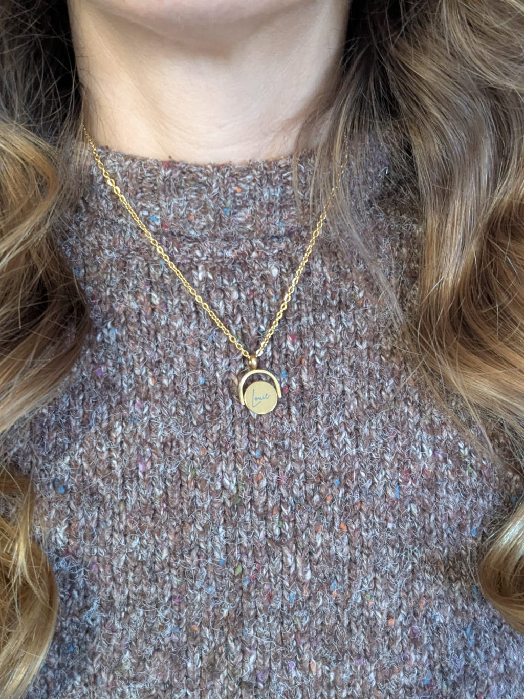 Custom Engraved Spinner Necklace