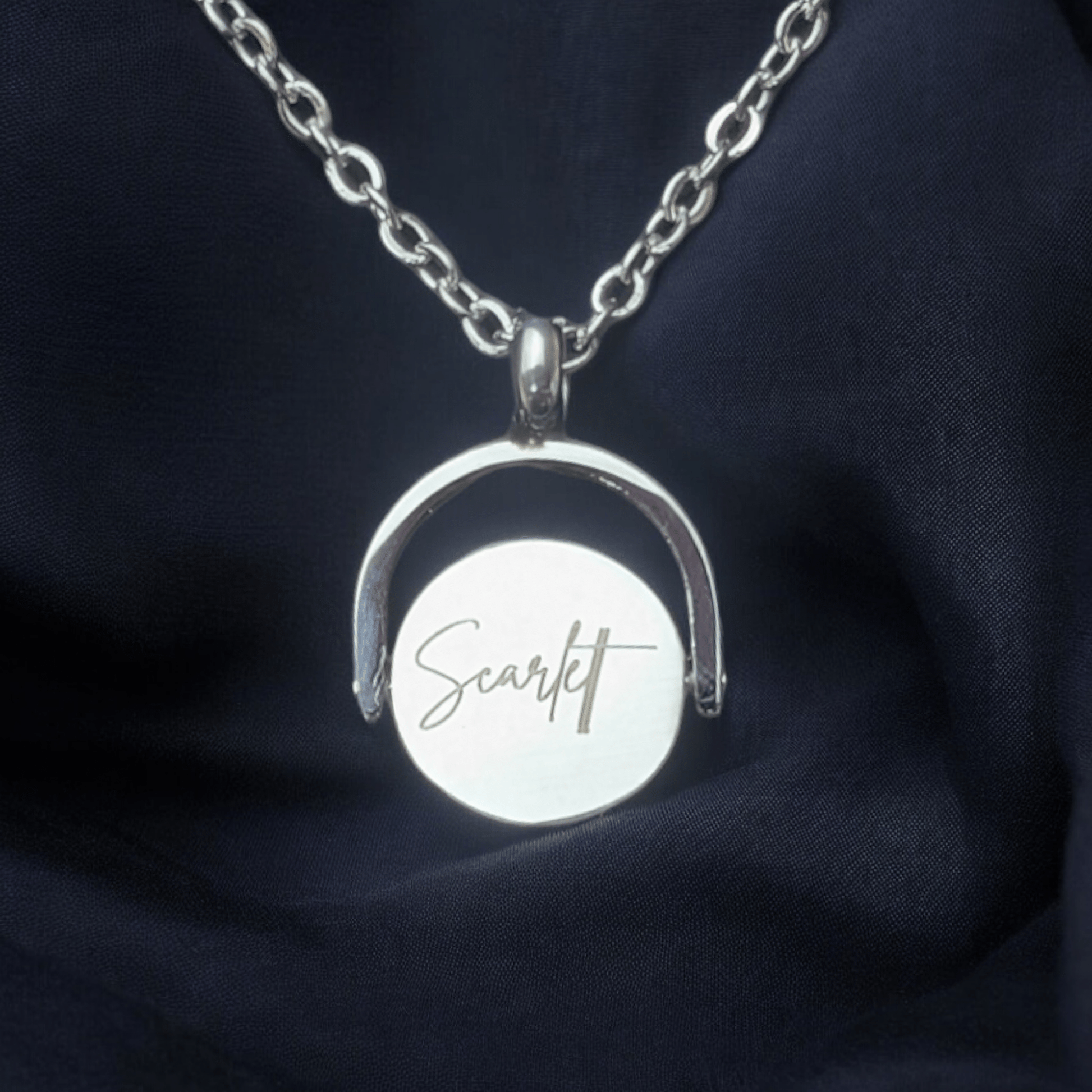 Custom Engraved Spinner Necklace