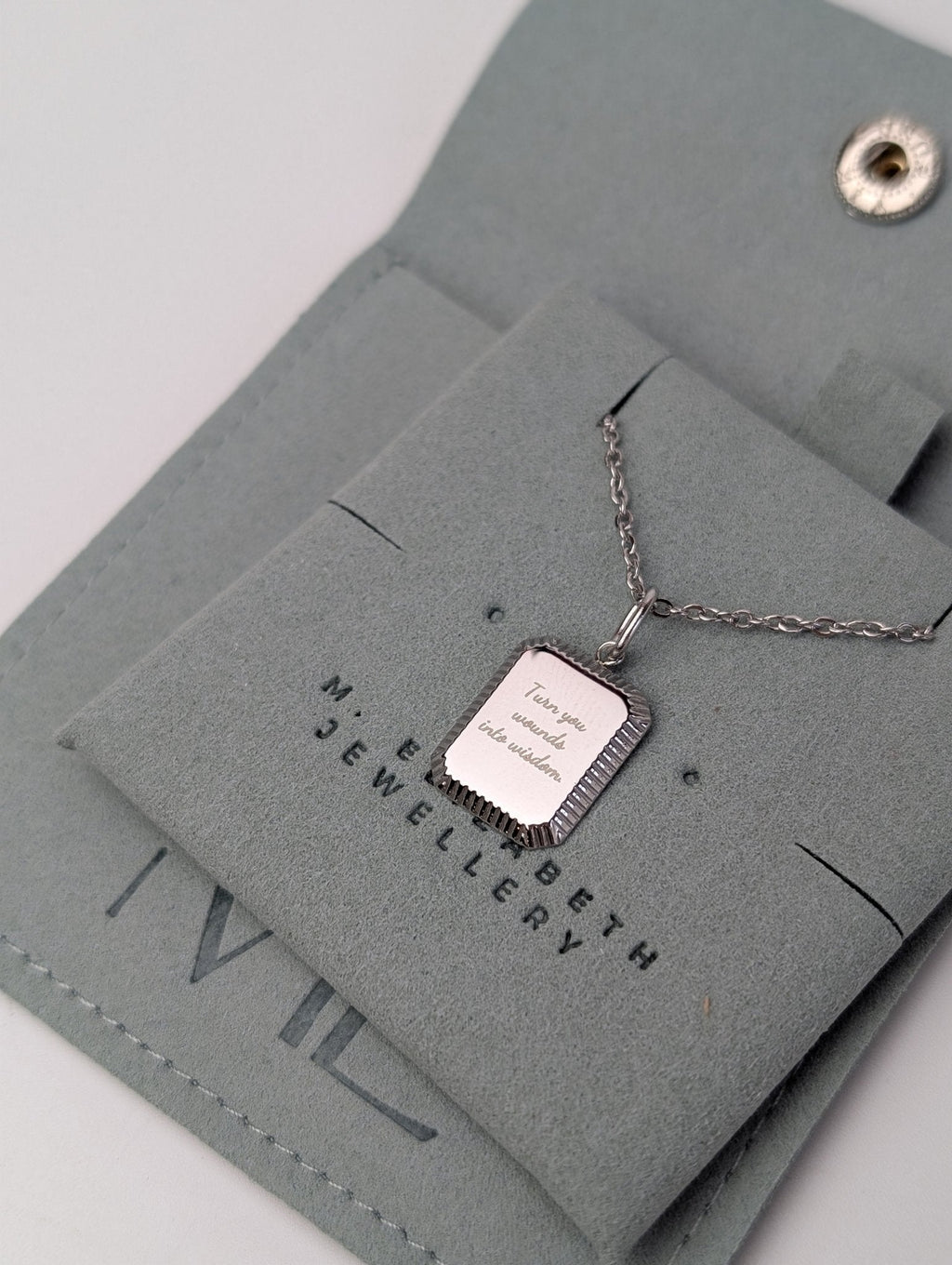 Custom engraved vintage tag necklace